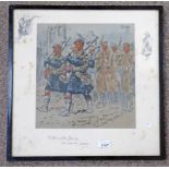 SNAFFLES THE BONNIE BLUE BONNETS FRAE OWER THE BORDER SIGNED IN PENCIL FRAMED PRINT 32 X 30 CM