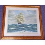 HENRY SCOTT THE NORMAN COURT SIGNED IN PENCIL GILT FRAMED PRINT 66 X 79 CM