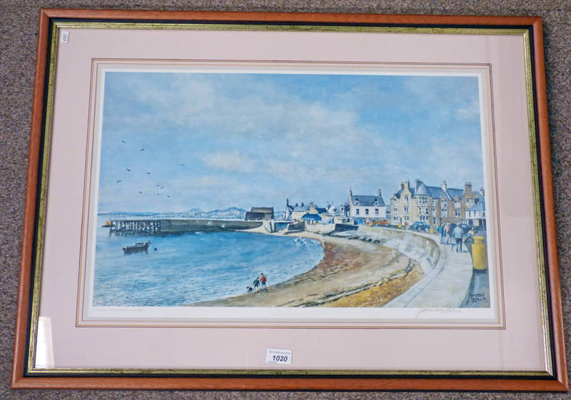 MCINTOSH PATRICK SIGNED PRINT BROUGHTY FERRY BEACH NO 161 36 X 61 CMS