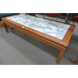 MARBLE TOPPED RECTANGULAR COFFEE TABLE,
