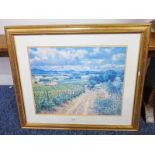 MCINTOSH PATRICK VINEYARD HARVEST GILT FRAMED PRINT 40 X 50 CM