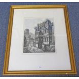 GILT FRAMED 19TH CENTURY ENGRAVING: ROSSINI ROMA 1820 VEDUTA DI FIANCO DELL ARCO DI GIANO - 47 X 37