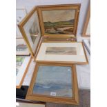 SELECTION OF 6 WATERCOLOURS & OIL PAINTINGS TO INCLUDE SEASCAPES BY W SMITH,