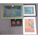 FRAMED SECTION OF COPPER FROM HMS VICTORY, FRAMED WAX SEALS, HISTORIC WAR COINS,