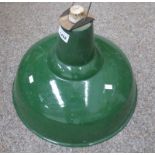 GREEN ENAMEL WAREHOUSE LIGHT SHADE