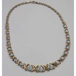 YELLOW METAL FLAT NECKLACE MARKED 10K - 14.