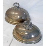 2 SILVER PLATED MEAT COVERS