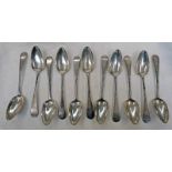 SET OF 11 SCOTTISH PROVINCIAL SILVER OLD ENGLISH PATTERN TABLESPOONS BY ANDREW MURRAY PERTH CIRCA
