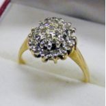 9CT GOLD DIAMOND CLUSTER RING