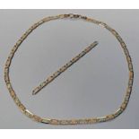 18CT GOLD 3-TONE FLAT LINK NECKLACE STAMPED 750 WITH ADDITIONAL LINKS - 23.