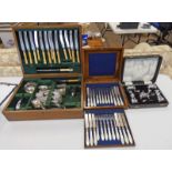 EARLY 20TH CENTURY OAK CASED CANTEEN OF SILVER PLATED CUTLERY,