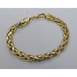 ITALIAN YELLOW GOLD FLAT LINK BRACELET, THE CLAPS MARKED 750 -17.