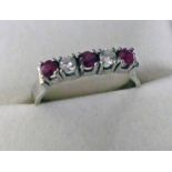 RUBY & DIAMOND 5 - STONE RING,