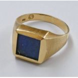 LAPIS LAZULI SET SIGNET RING,