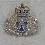 EARLY 20TH CENTURY DIAMOND NAVAL BROOCH,