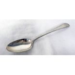 SCOTTISH PROVINCIAL SILVER DESSERT SPOON BY EDWARD LIVINGSTONE DUNDEE CIRCA 1790