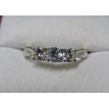 DIAMOND 3 STONE RING IN PLATINUM SETTING SIZE M