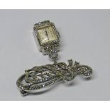 BUCHERER MARCASITE SET WATCH ON MARCASITE SET HANGER Condition Report: Not currently