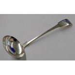 19TH CENTURY SCOTTISH PROVINCIAL SILVER FIDDLE PATTERN TODDY LADLE BY RETTIE & SONS ABERDEEN CIRCA