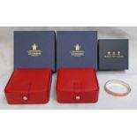 2 ETTINGER LEATHER STUD BOXES & HALCYON DAYS ORANGE SALAMANDER BANGLE