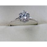 DIAMOND SOLITAIRE RING, THE BRILLIANT CUT DIAMOND APPROX. 0.