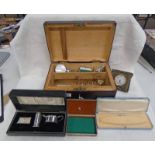 PINE JEWELLERY BOX & CONTENTS OF DECORATIVE JEWELLERY ETC,