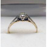 DIAMOND SOLITAIRE RING IN SETTING MARKED PLAT 18CT