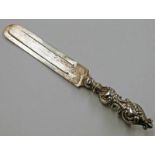 SILVER BOOKMARK WITH DECORATIVE HANDLE BIRMINGHAM 1922 - 8.