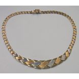 2-TONE FLAT COLLAR NECKLACE MARKED 750 - 24.