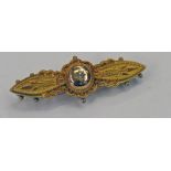 EARLY 20TH CENTURY 9CT GOLD DIAMOND SET BROOCH