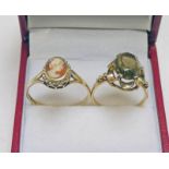 9CT GOLD CAMEO RING,