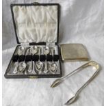 CASED SET 6 SILVER TEASPOONS,