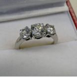 DIAMOND 3 -STONE RING, THE 3 BRILLIANT-CUT DIAMONDS OF APPROX 2.