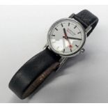 MONDAINE SWISS RAILWAY LADIES WRISTWATCH ON LEATHER STRAP Condition Report: Not