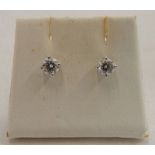 PAIR OF DIAMOND SET EAR STUDS IN 18CT GOLD SETTING, THE DIAMONDS APPROX 0.