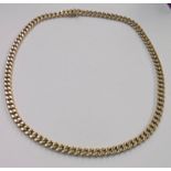 YELLOW METAL CHAIN LINK NECKLACE, THE CLASP MARKED 750 - 47.