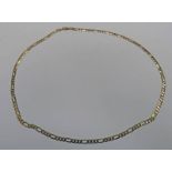 9CT GOLD FLAT LINK CHAIN NECKLACE - 16.