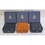 3 ETTINGER LEATHER STUD/JEWELLERY BOXES - AS NEW