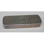 SILVER ENGINE TURNED SNUFF BOX BY CHARLES REILLY WITH 2 COMPARTMENTS,