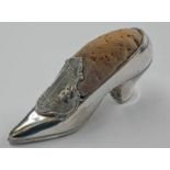 SILVER PLATED EMPIRE STATES BUILDING SHOE PIN CUSHION - 9CM LONG