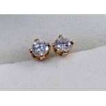 PAIR OF DIAMOND EARSTUDS, THE BRILLIANT CUT DIAMONDS APPROX. 0.