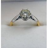 BRILLIANT-CUT SINGLE STONE DIAMOND SET RING, APPROX 0.