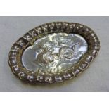 OVAL SILVER PIN DISH DECORATED WITH CHERUBS