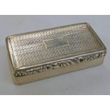 SILVER RECTANGULAR SNUFF BOX, BIRMINGHAM 1824,