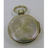 GEORGIAN SILVER CIRCULAR VINAIGRETTE WITH ENGINE TURNED DECORATION & DOT PIERCED GRILLE,