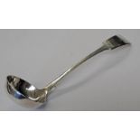 19TH CENTURY SCOTTISH PROVINCIAL SILVER PLATED FIDDLE PATTERN TODDY LADLE BY ALEXANDER CAMERON