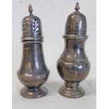 2 SILVER SUGARS, ONE WITH DECORATIVE BORDER,