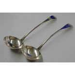 PAIR OF 18TH CENTURY SCOTTISH PROVINCIAL SILVER TODDY LADLES BY WILLIAM SCOTT DUNDEE 1780