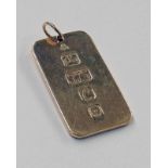 9CT GOLD INGOT PENDANT - 14.