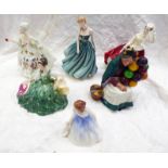 6 ROYAL DOULTON FIGURES INCLUDING SARAH, ELYSE, GAIL,